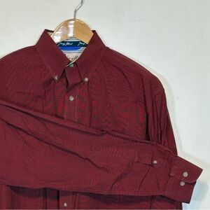 Wrangler Men's George Strait Button-Down Shirt in Deep Wine Red Size 2XL